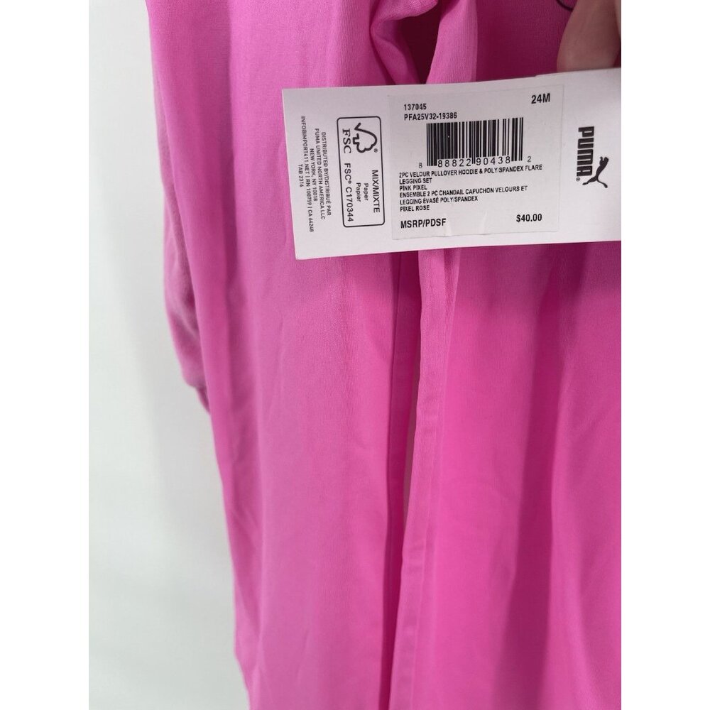 NWT PUMA SIZE 24 MONTHS 2 PIECE‎ TRACK JOGGING SWEAT Pink Black Girls Athletic - Picture 6 of 7